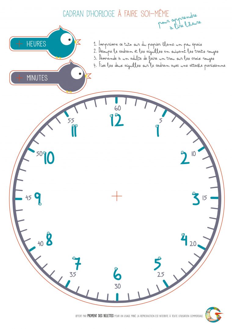 Diy Horloge À Télécharger Et Imprimer Pour Apprendre À Lire encequiconcerne Jeux À Imprimer 3 Ans