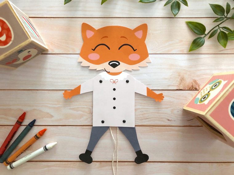 Diy] Un Pantin Articulé "renard" Pour Les Enfants Pour Jouer concernant Pantins Articulés À Imprimer