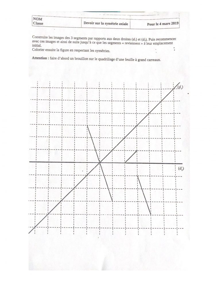 Dm Symétrie Axiale 5Ème [6 Réponses] : ✎ Collège Et dedans Symetrie Axial