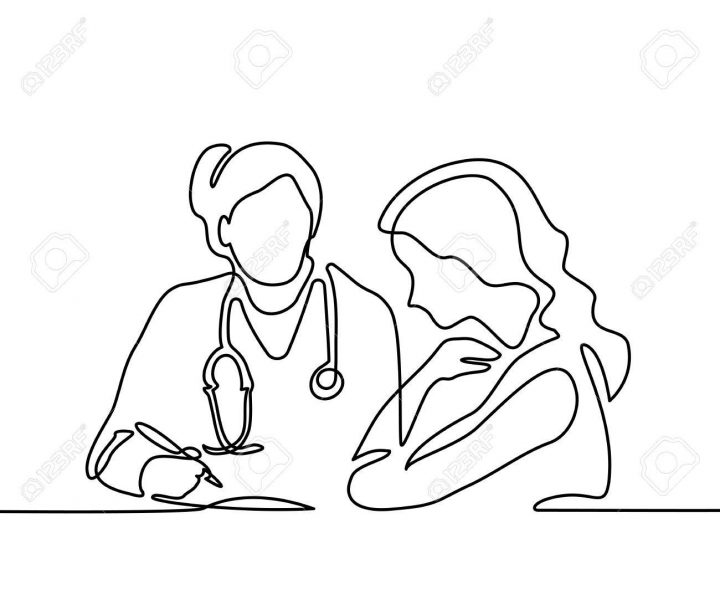 Docteur Avec Stéthoscope Prescrire Une Ligne De Chat . Dessin Animé .  Vector Illustration Sur Fond Blanc intérieur Dessin Stéthoscope