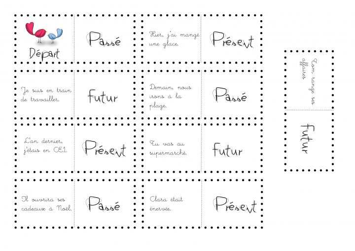 Dominos Passé, Présent, Futur – La Classe De Calliplume encequiconcerne Dominos À Imprimer