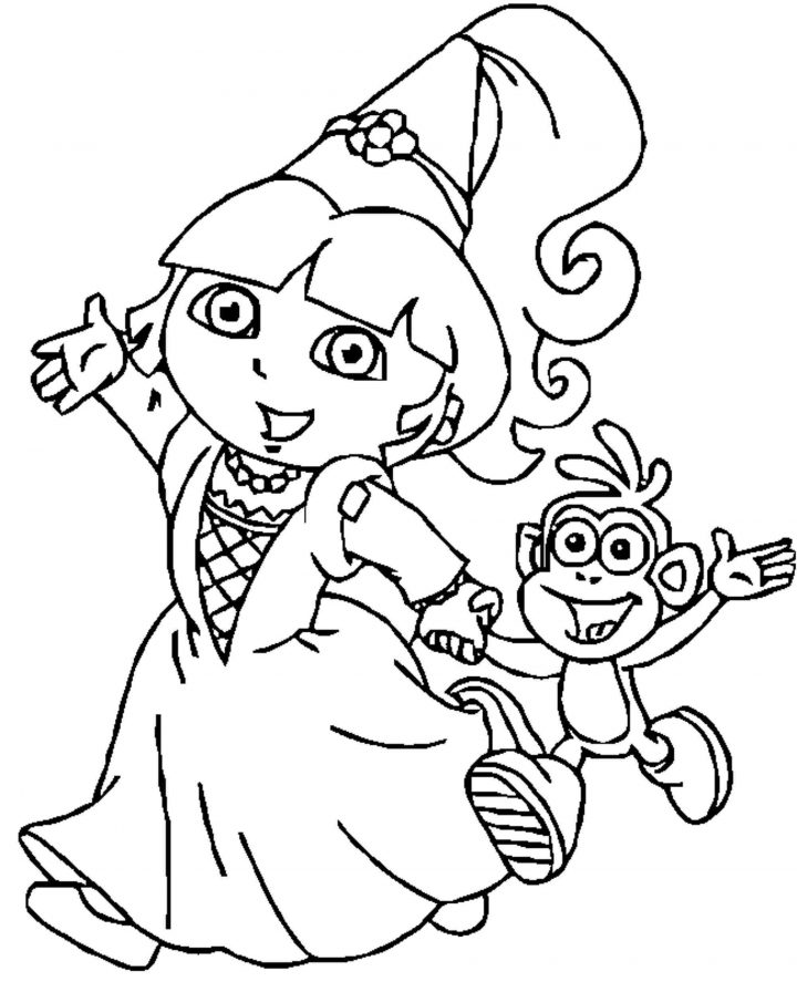 Dora Princess Printable Coloring Pages – From The Thousand intérieur Coloriage Dora Princesse