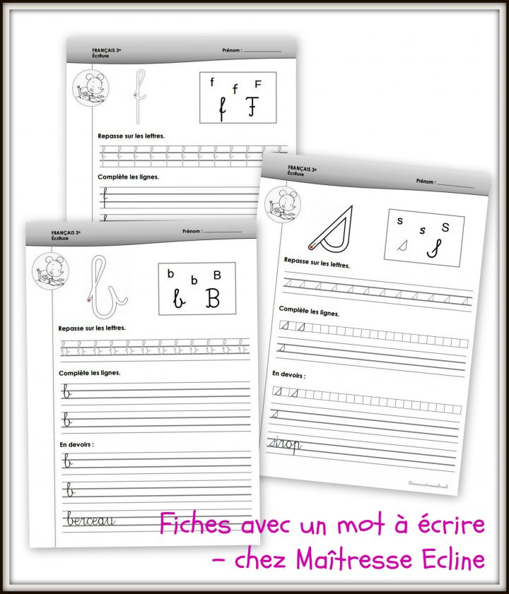 Dossier D'écriture – 3Ème Harmos – Chez Maîtresse Ecline à Cahier D Écriture Cp Gratuit À Imprimer