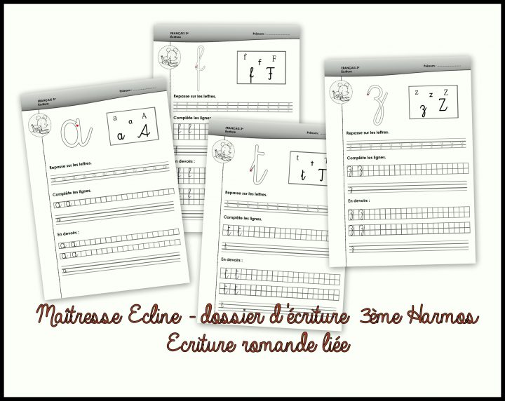Dossier D'écriture – 3Ème Harmos – Chez Maîtresse Ecline dedans Alphabet Français Écriture