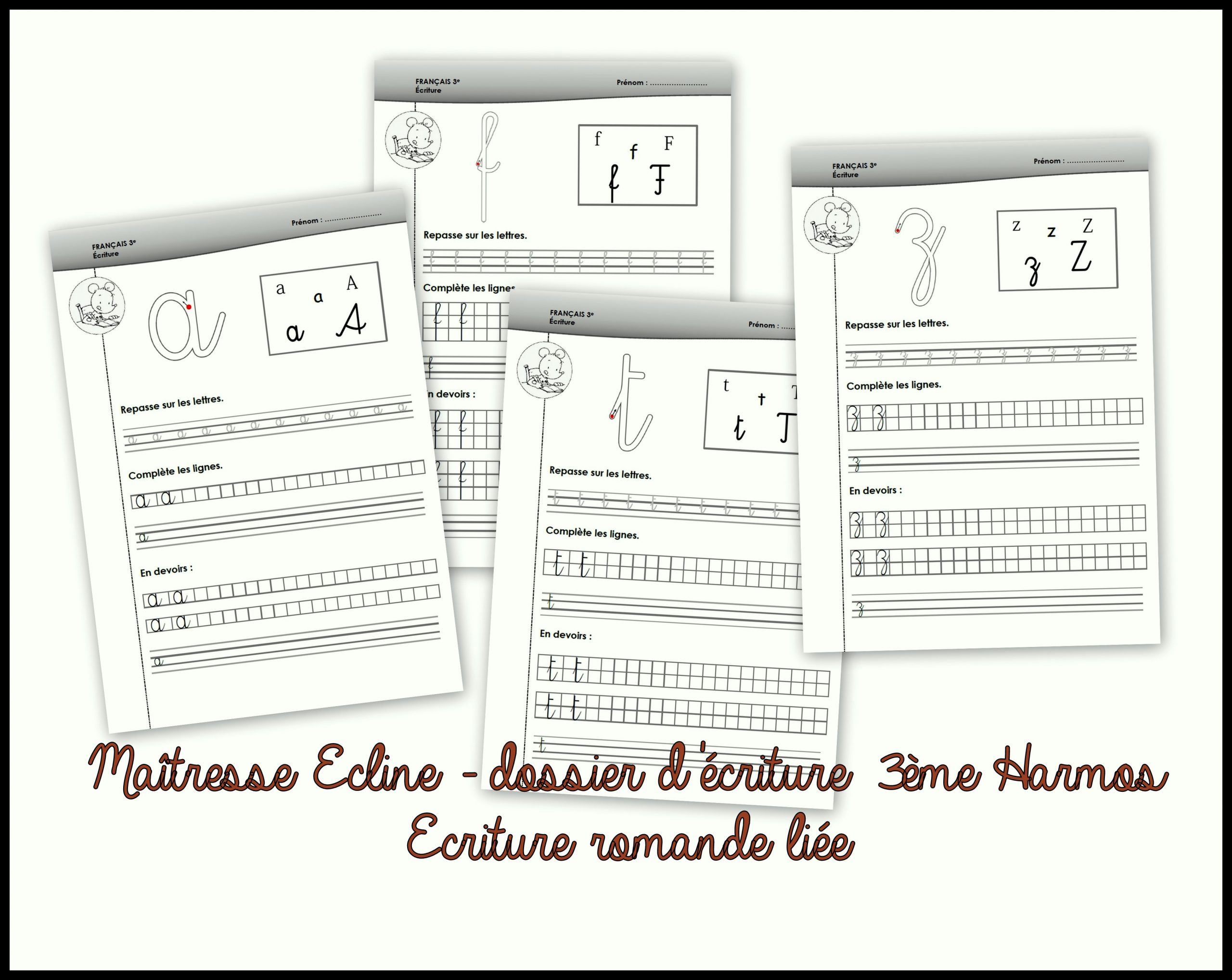 Dossier D&amp;#039;écriture - 3Ème Harmos - Chez Maîtresse Ecline dedans Alphabet Français Écriture 