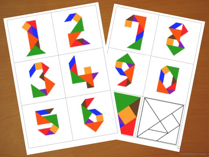 Downloadable Tangram Cards – Tangram Numbers – Tangram destiné Tangram Modèles Et Solutions