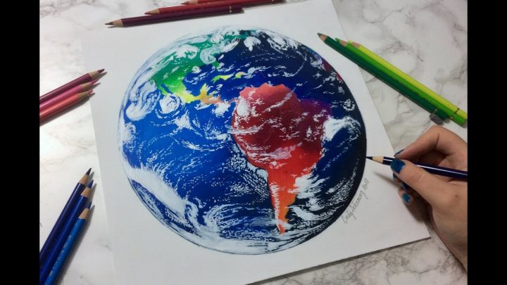 Drawing Colorful Earth – Dessin De La Planète Terre tout Image De La Terre Dessin