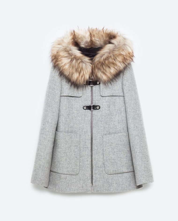 Duffle-Coat Zara Avec Col En Fausse Fourrure Amovible concernant Fausses Pieces Euros