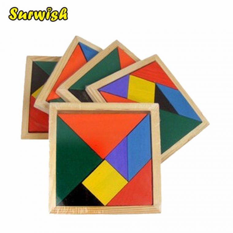 €2.0 42% De Réduction|Surwish Tangram En Bois 7 Pièces Puzzle Coloré Carré  Iq Jeu Casse Tête Intelligent Puzzles Éducatifs Pour Les Enfants-In Puzzles serapportantà Tangram Carré