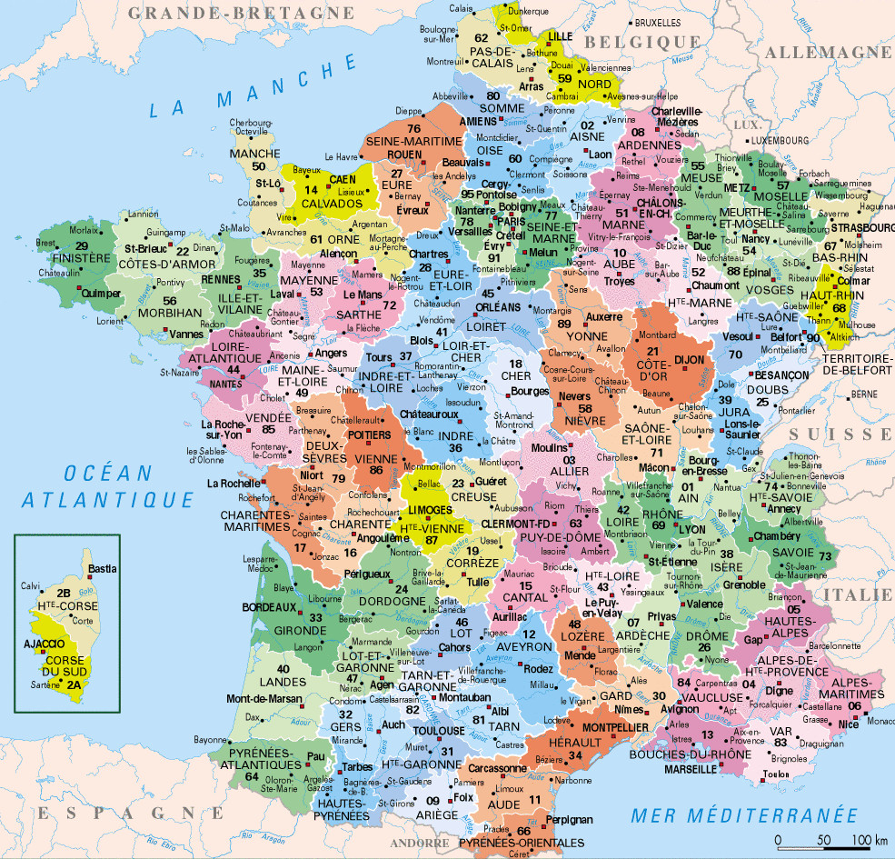 ⇒ Liste Des Départements Français : √ Rmations dedans Carte Departement Numero