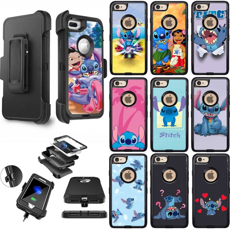 €6.29 5% De Réduction|Dessin Animé Lilo & Stitch Histoire Fantastique Cool  Plein Noir De Protection Antichoc Étui Hybride Pour Iphone 7 8 Plus X Xs concernant Lilo Et Stitch Dessin Animé