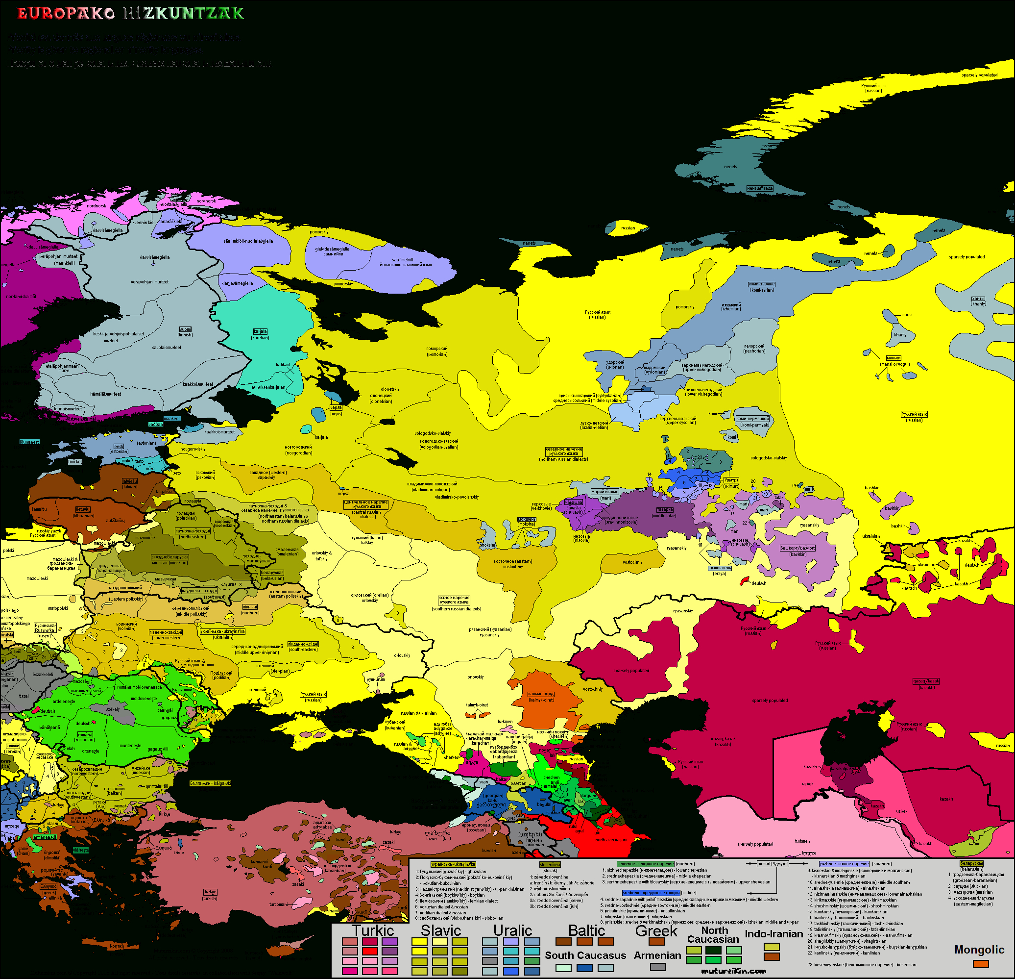 Eastern Europe - Carte Linguistique / Linguistic Map intérieur Carte Europe De L Est