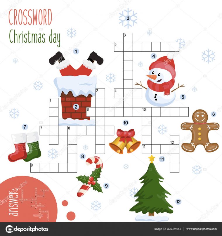 Easy Crossword Puzzle Christmas Day Children Elementary tout Rebus Noel