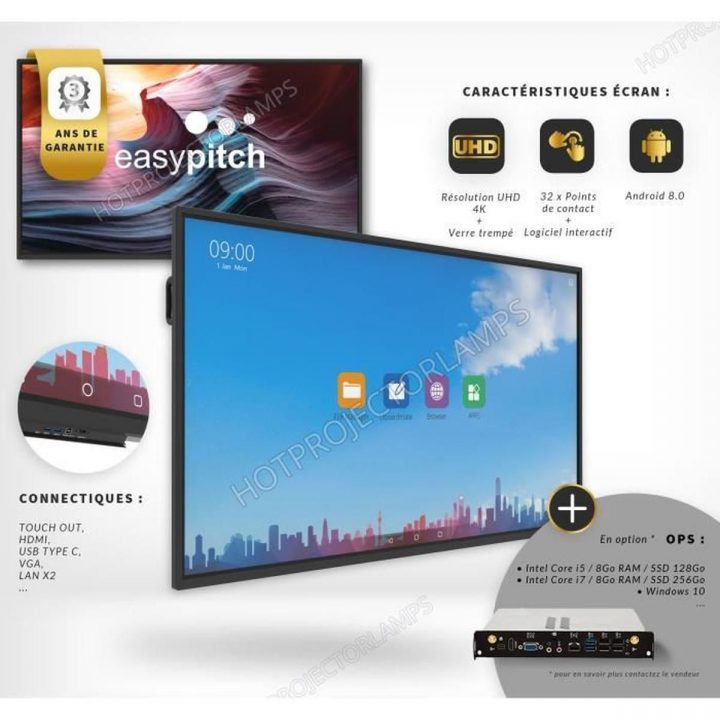 Easypitch Advance- Ecran Interactif 65 Pouces 4K Uhd destiné Ordinateur 3 Ans