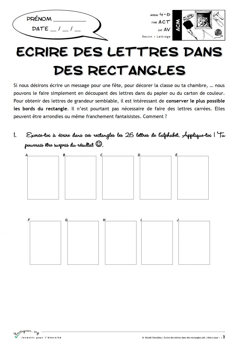 Ecrire Des Lettres Dans Des Rectangles | Bdrp intérieur Ecrire L Alphabet