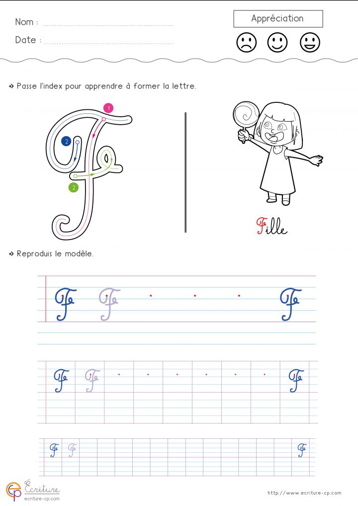 Écrire La Lettre F En Minuscule Et En Majuscule | Écriture dedans Apprendre A Ecrire Les Lettres En Majuscule