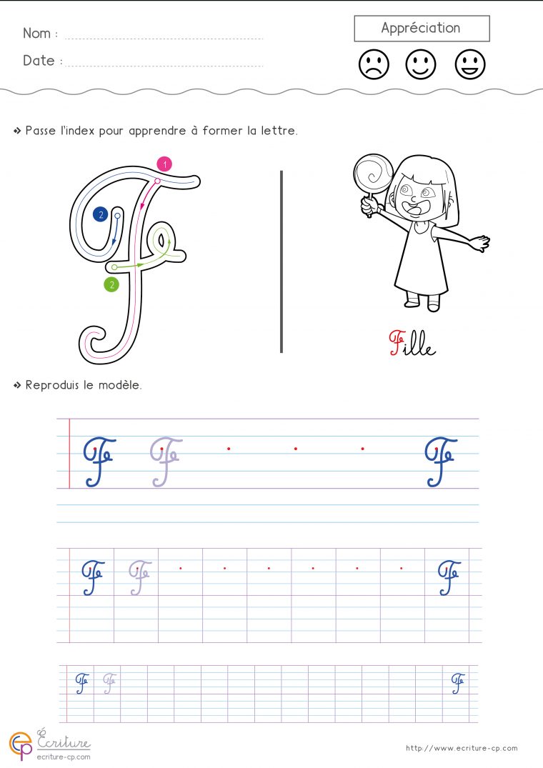 Écrire La Lettre F En Minuscule Et En Majuscule | Écriture encequiconcerne Apprendre A Ecrire Les Lettres