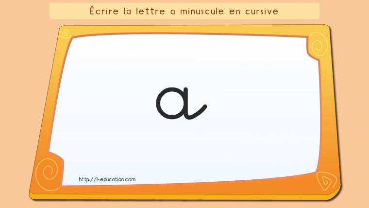 Écrire L'alphabet: Apprendre À Écrire La Lettre A Minuscule Cursive avec Apprendre A Écrire Les Lettres