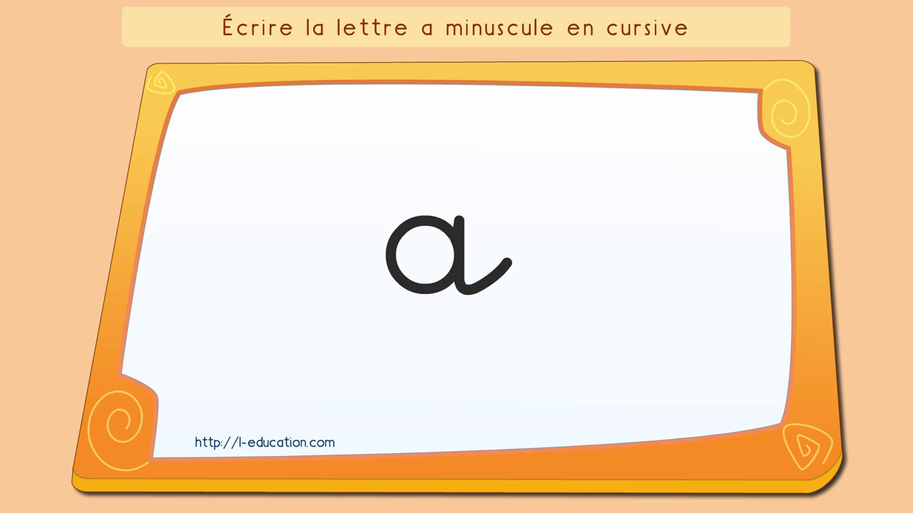 Écrire L'alphabet: Apprendre À Écrire La Lettre A Minuscule Cursive avec Apprendre A Écrire Les Lettres
