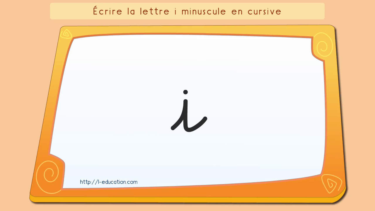 Écrire L'alphabet: Apprendre À Écrire La Lettre I En Minuscule En Cursive tout Apprendre A Ecrire L Alphabet