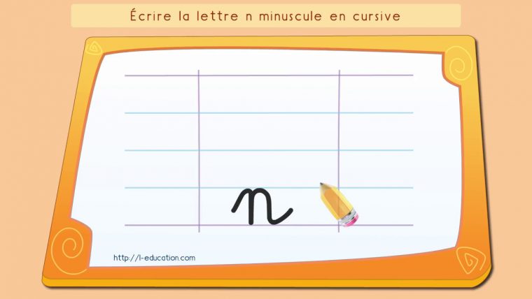 Écrire L'alphabet: Apprendre À Écrire La Lettre N En Minuscule En Cursive encequiconcerne Alphabet Script Minuscule