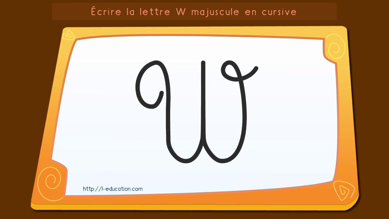 Écrire L'alphabet: Apprendre À Écrire La Lettre W Majuscule En Cursive avec L Alphabet En Majuscule