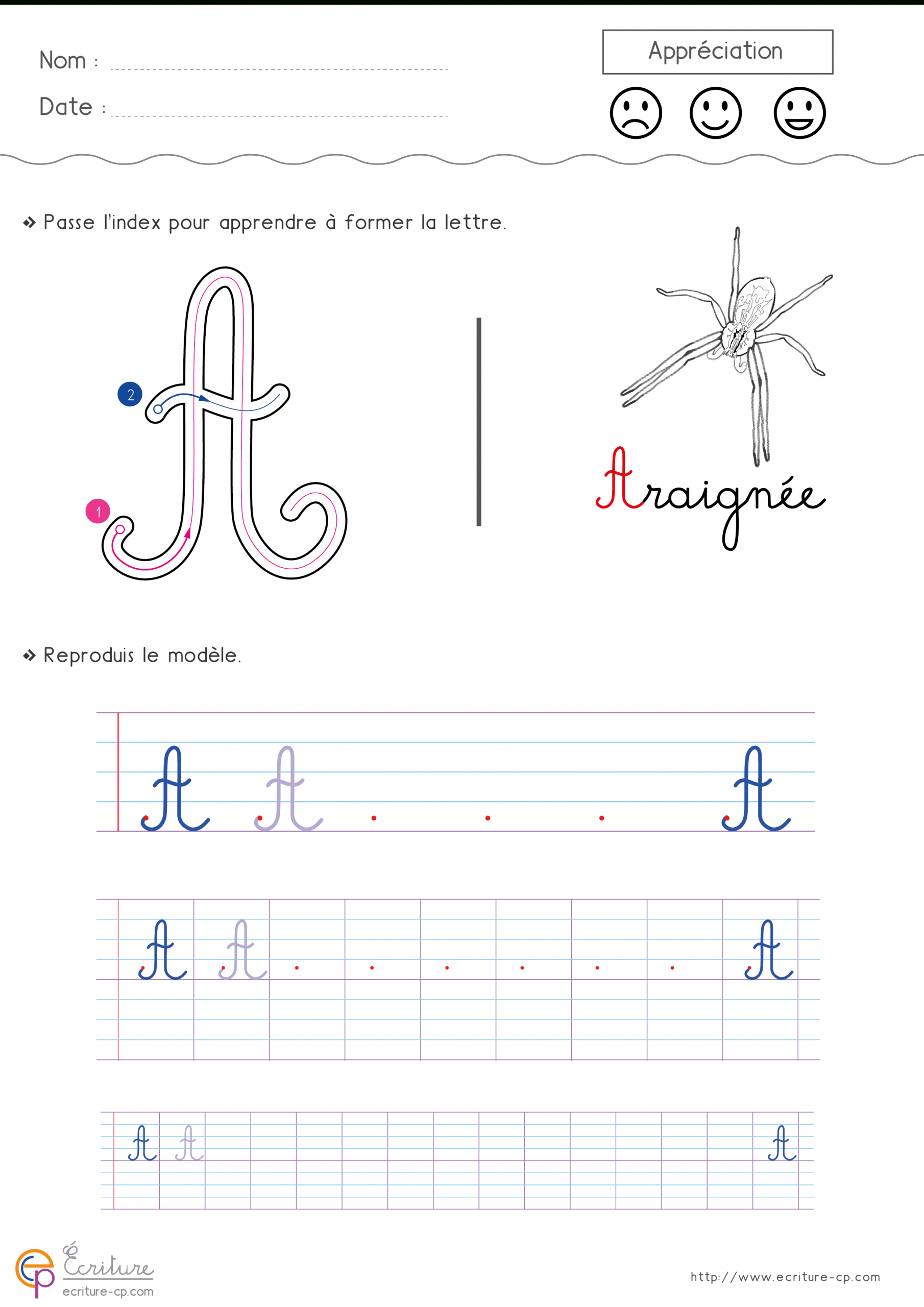 Écrire L&amp;#039;alphabet Majuscule Cursive Cp Ce1 | Fiche D intérieur Ecrire L Alphabet 