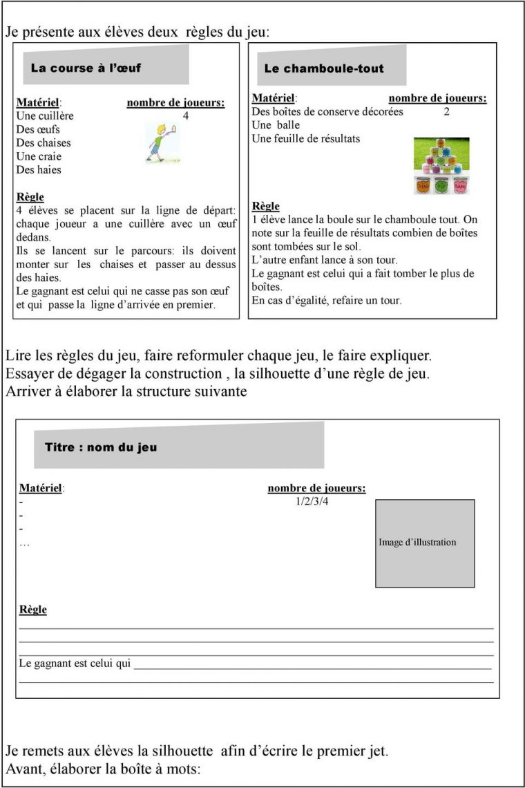 Écrire Une Règle De Jeux – Pdf Téléchargement Gratuit encequiconcerne Jeux D Écriture Gratuit