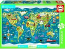 Educa Carte Du Monde - Puzzle De 200 Pièces destiné Carte Du Monde Enfant