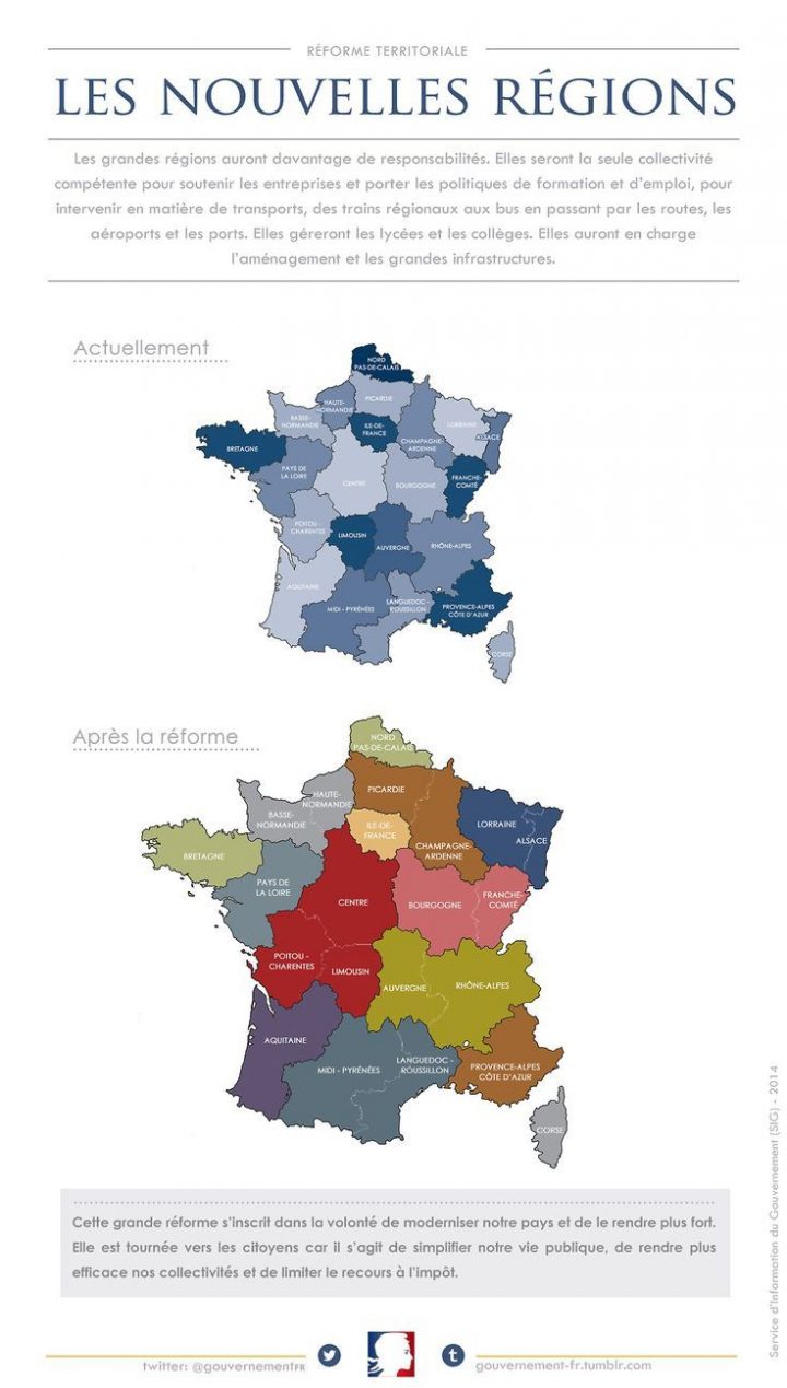 Educational Graphic : La Nouvelle Carte Des Régions De intérieur Carte De France Nouvelle Region