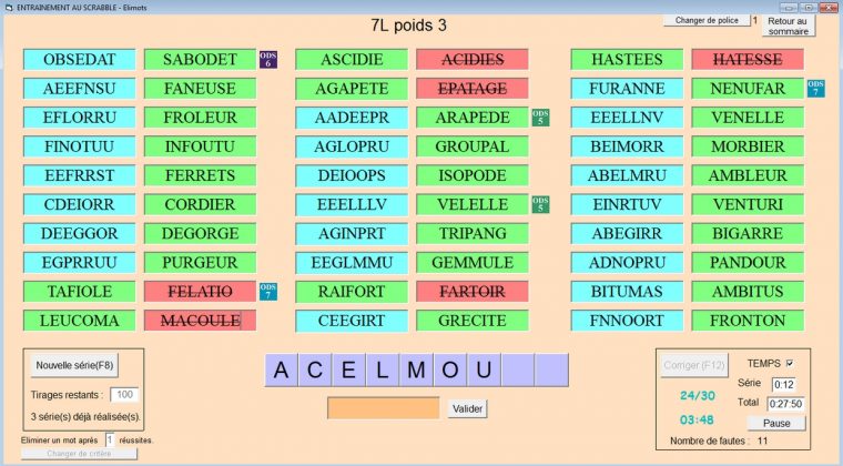 Elimots : Logiciel D'entraînement Au Vocabulaire Du Scrabble encequiconcerne Jeux Anagramme Gratuit A Telecharger