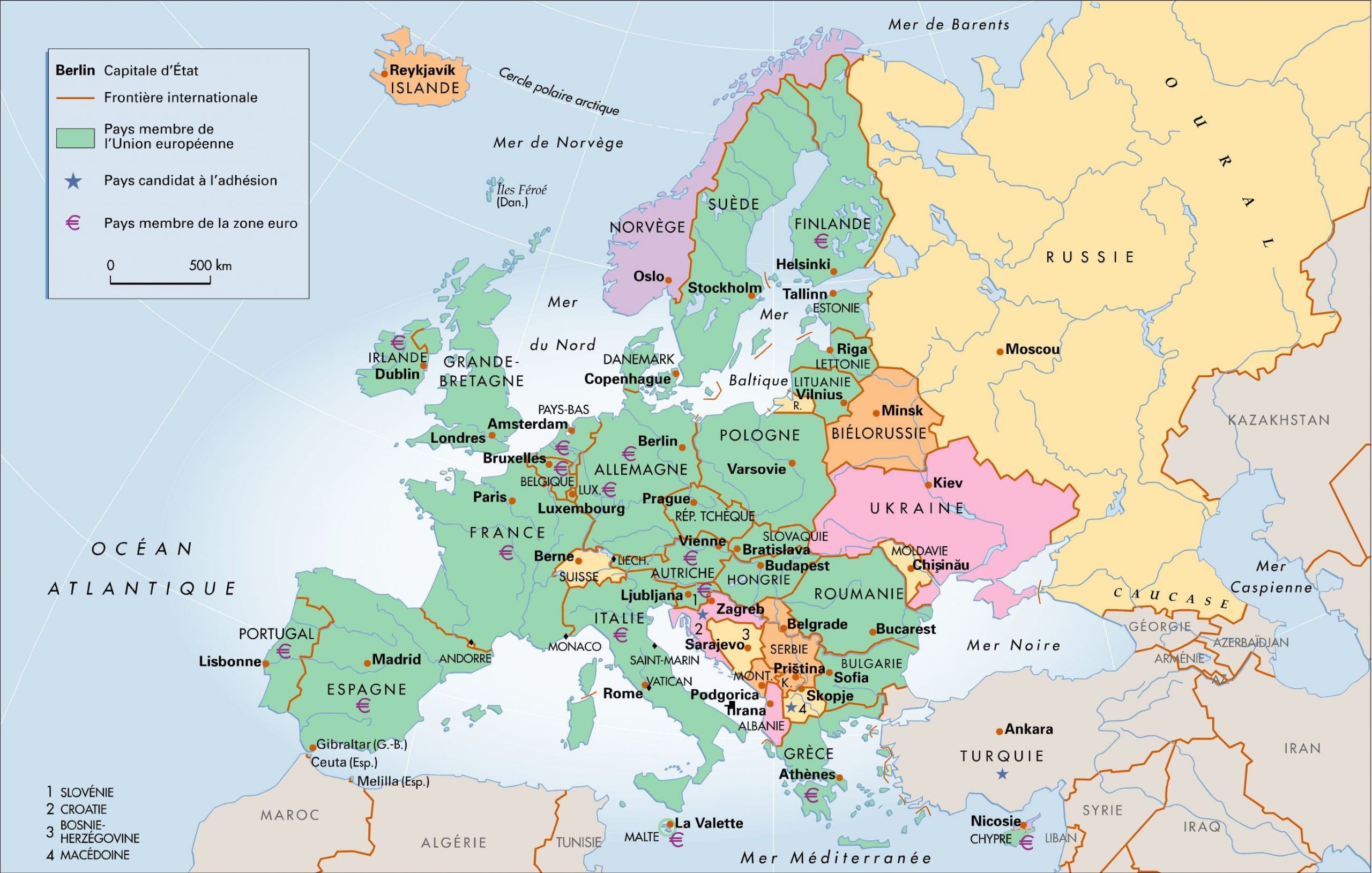Encyclopédie Larousse En Ligne - Europe Et Union Européenne intérieur Carte De L Union Europeenne 