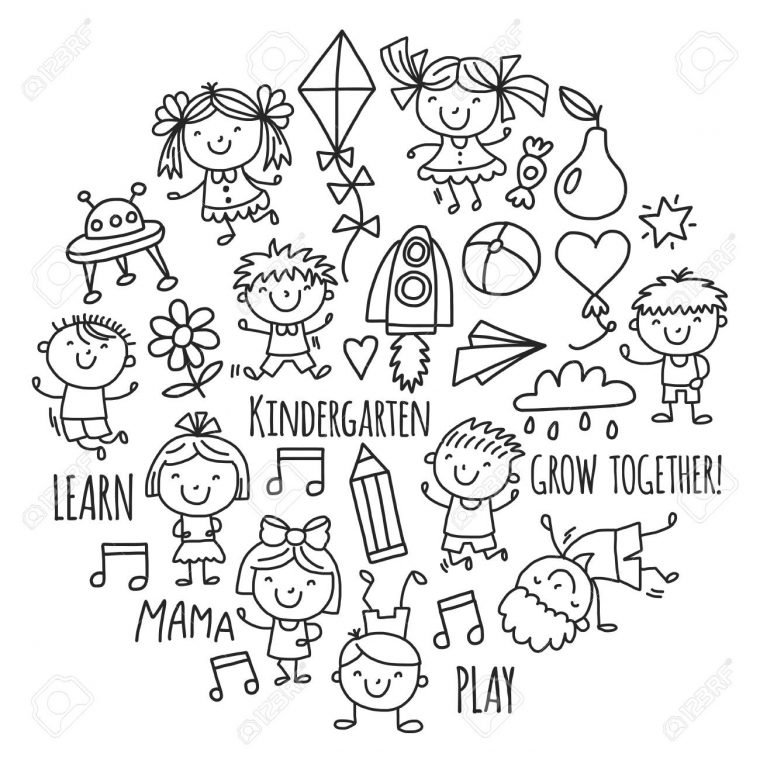 Enfants Dessin École Maternelle Enfants Heureux Jeu Illustration Pour  Enfants Enfants École Maternelle Icon destiné Jeux Enfant Maternelle