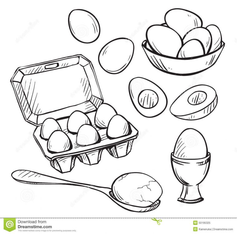 Ensemble De Dessins D'oeufs Illustration De Vecteur tout Dessin D Oeuf