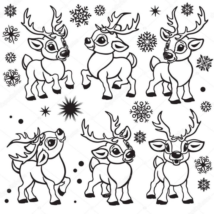 Ensemble De Rennes. Collection De Bandes Dessinées De Cerfs pour Caribou Dessin