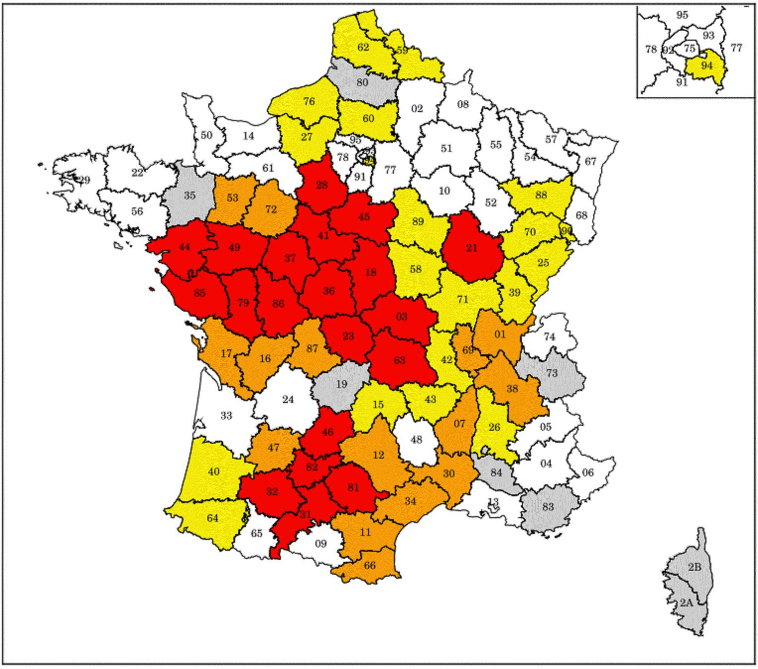 Environnement | Sécheresse : Nos Départements En Alerte destiné Carte De France Avec Départements Et Préfectures