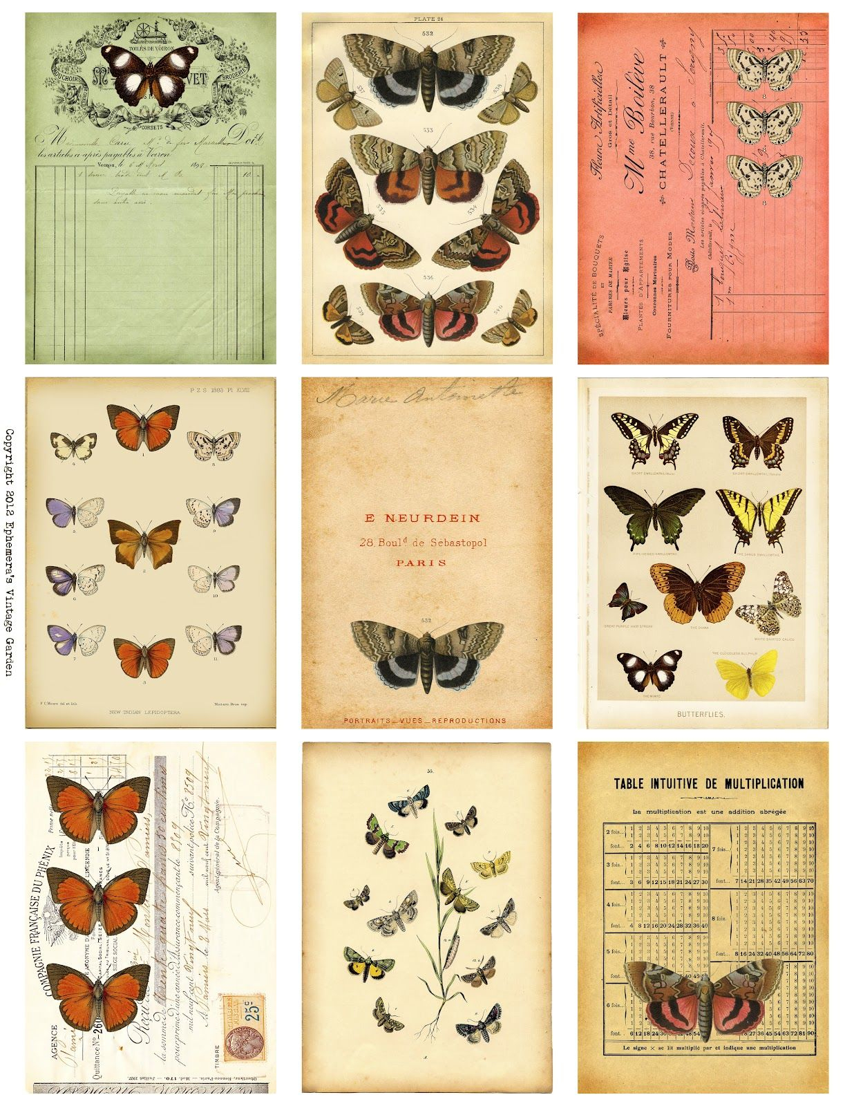 Ephemera&amp;#039;s Vintage Garden: Free Weekly Printable: Butterfly serapportantà Etiquette Papillon A Imprimer 