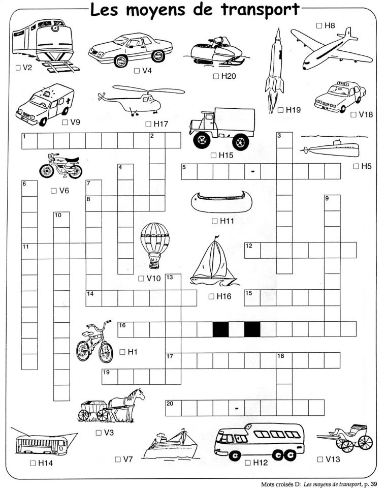 Épinglé Par Alex Sur Les Transports | Mots Croisés, Jeux De tout Mots Croises Et Mots Fleches