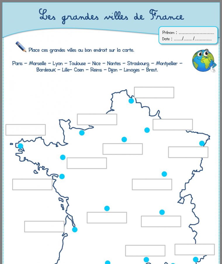 Épinglé Par Екатерина Sur Lexique Français Exercices | Ville avec Carte France Vierge Villes