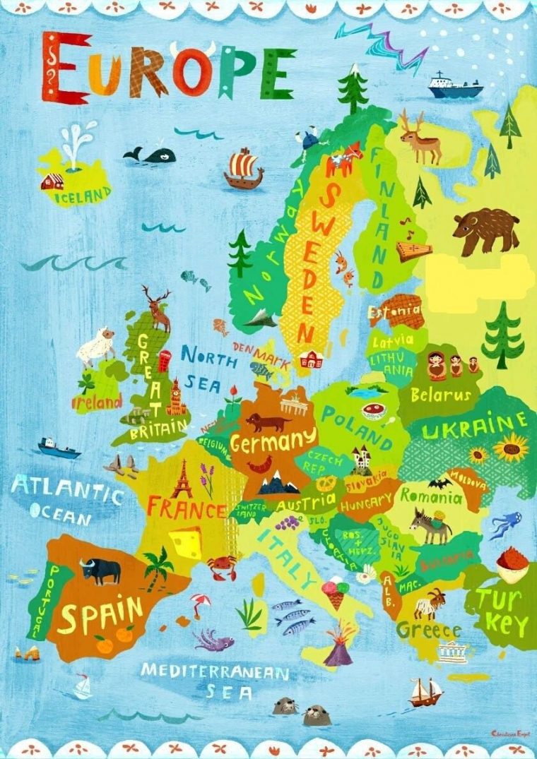 Épinglé Par Dymitry Feodorow Sur Ciekawostki | Carte Europe destiné Carte Europe Enfant