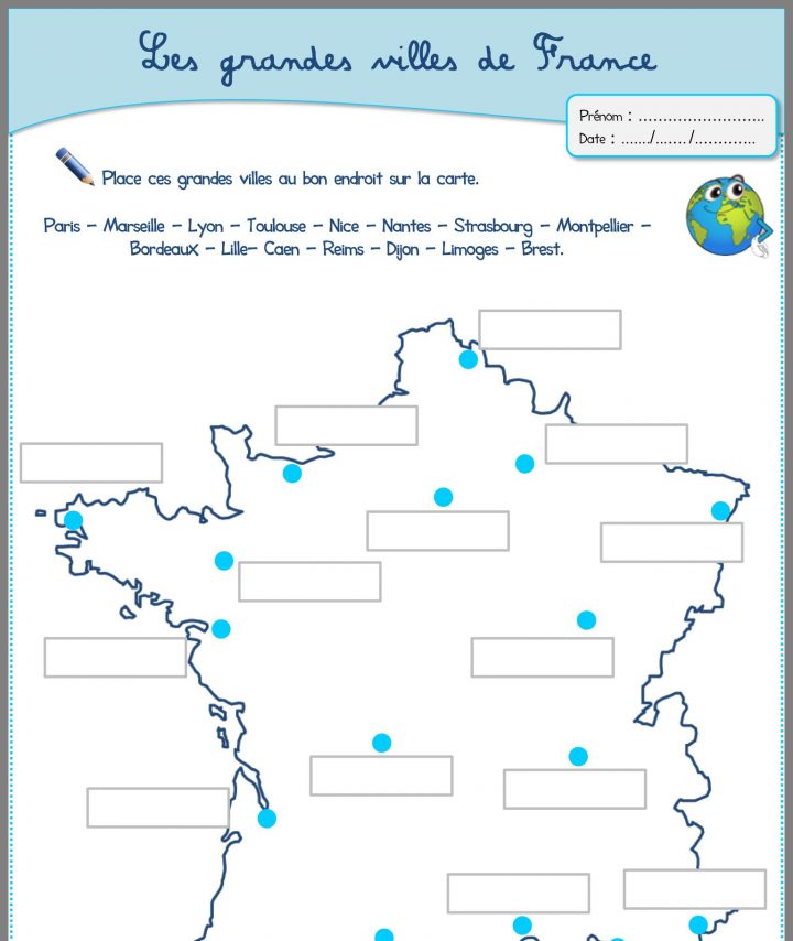 Épinglé Sur Fiche À Completer à Carte De La France Vierge