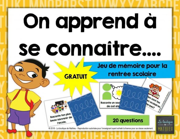 Épinglé Sur La Rentrée à Jeux Gratuit De Memoire