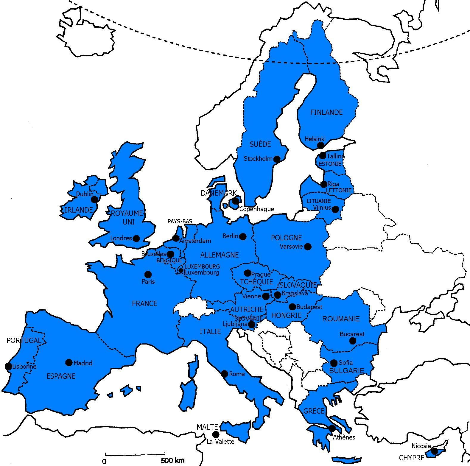 Etats De L'union Européenne Et Leurs Capitales. | Capitale avec Capitale Union Européenne