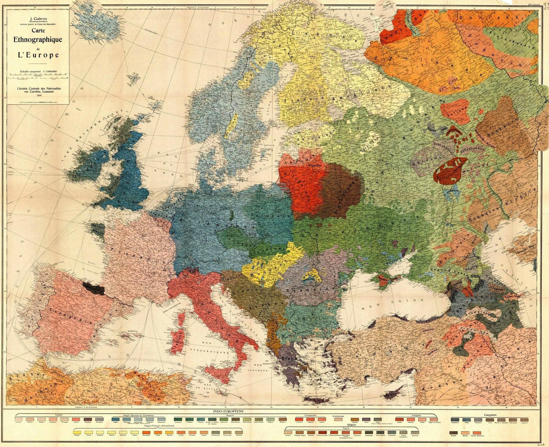 Ethnographic Map Of Europe 1918 (Xpost R/europe) [4500X3665 dedans Carte Europe 2017