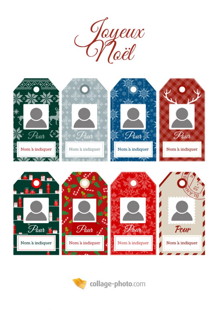 Étiquette Cadeau De Noël – Collage-Photo à Etiquette Noel A Imprimer