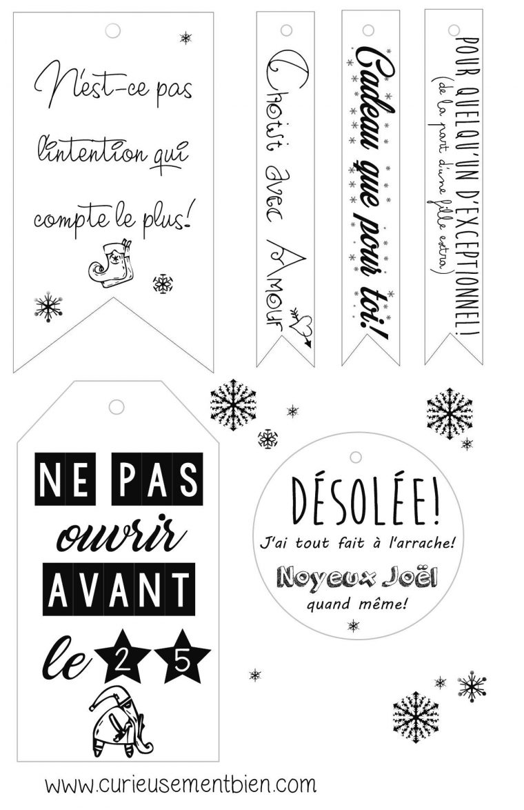 Étiquettes Cadeaux De Noël, Pour Personnaliser Vos Paquets concernant Etiquette Pour Cadeau De Noel