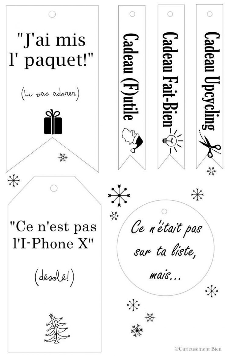 Étiquettes Cadeaux De Noël Pour Personnaliser Vos Paquets tout Etiquette Noel À Imprimer