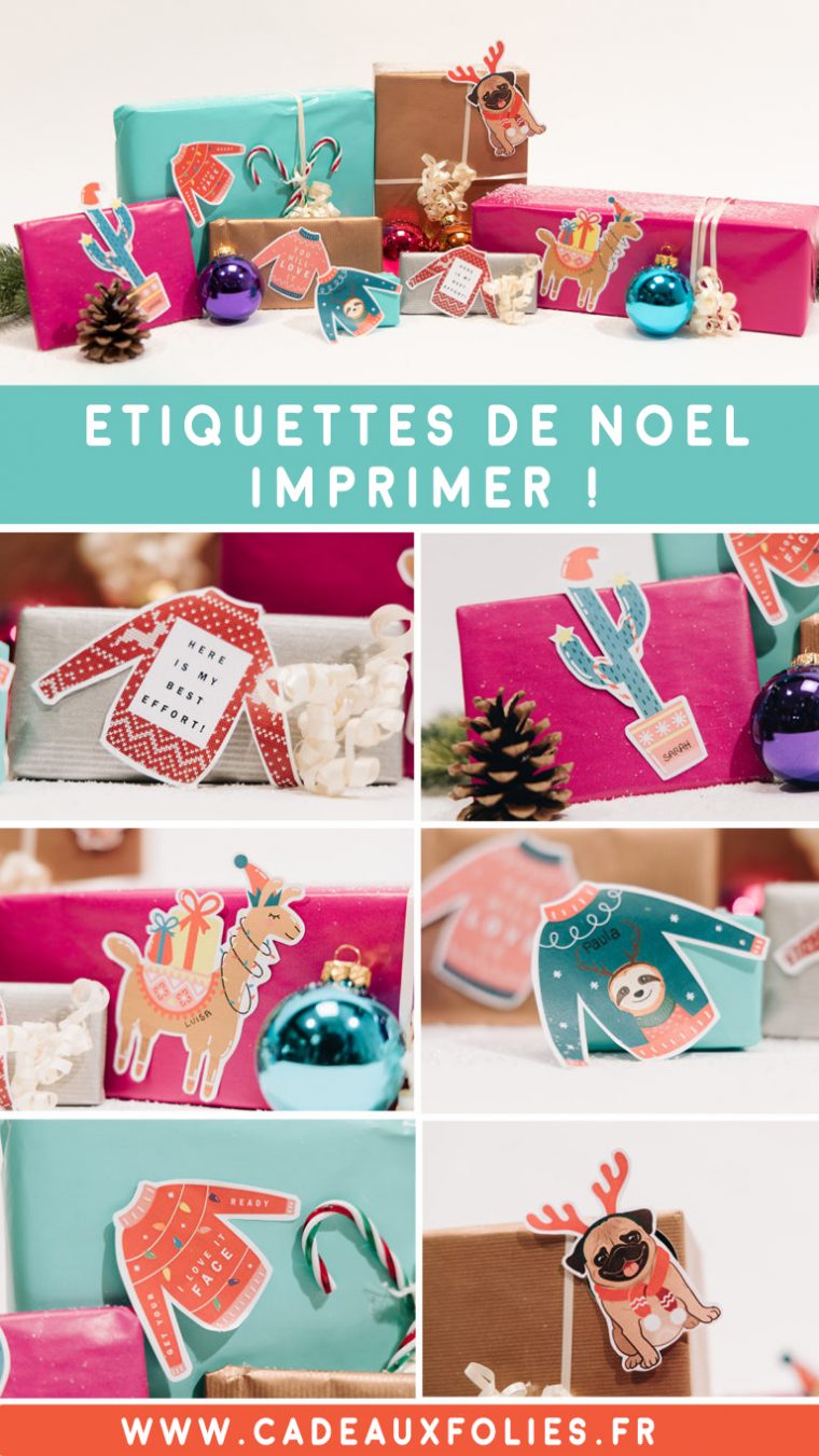 Étiquettes Cadeaux Originales Pour Noël ** Free Printable ** intérieur Etiquette Cadeau Noel A Imprimer Gratuitement