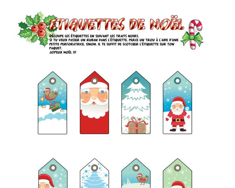 Étiquettes De Noël Tradition avec Etiquette Noel A Imprimer