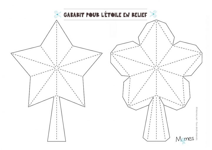 Etoile Pour Le Sapin À Fabriquer – Momes encequiconcerne Gabarit Sapin De Noel